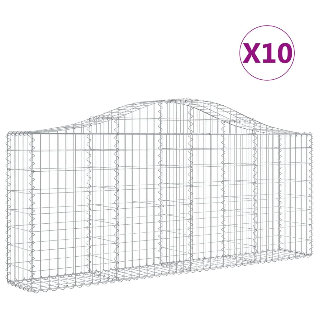 Vidaxl Schans Kosze 10 ST sklepione 200x30x80 100 cm żelazo