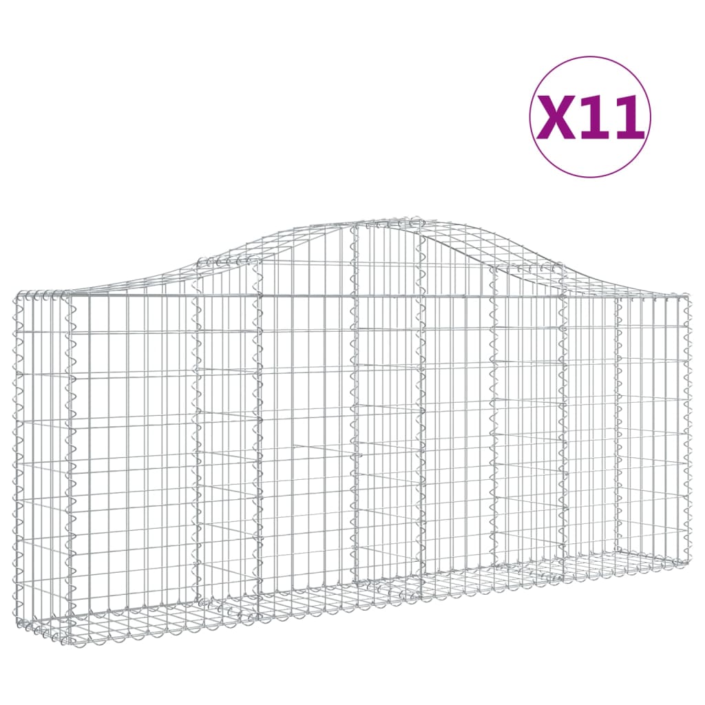 VidaXL Schans baskets 11 st vaulted 200x30x80 100 cm iron