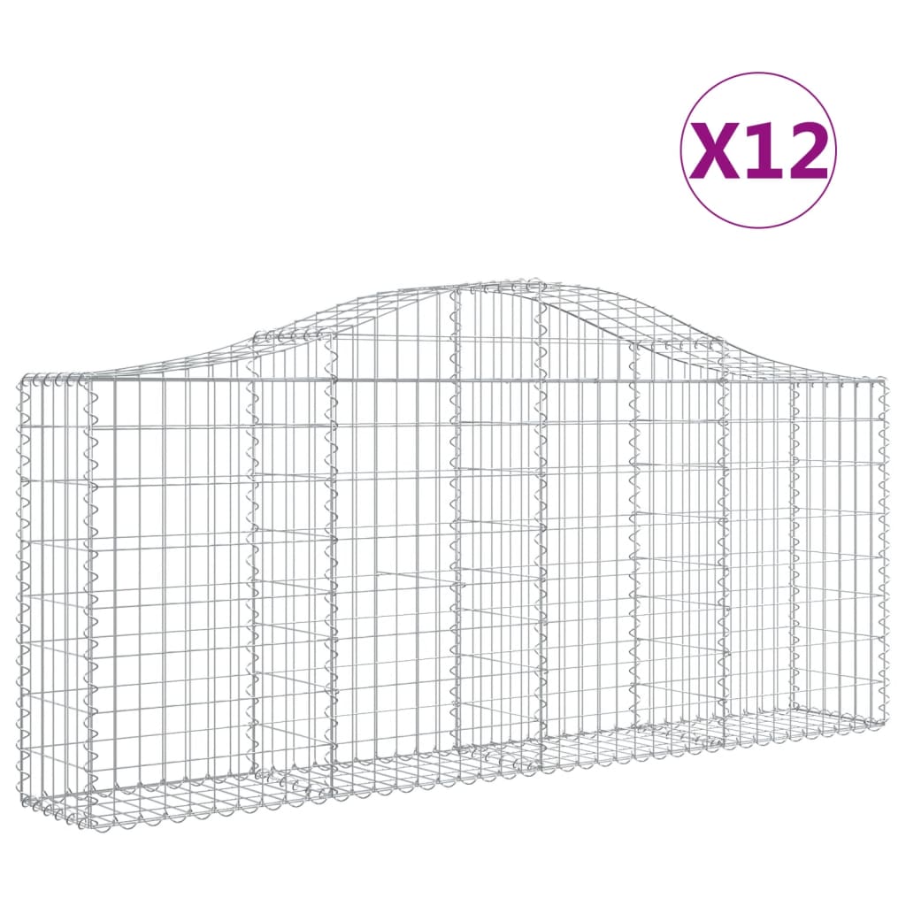 Vidaxl Schans baskets 12 st vaulted 200x30x80 100 cm iron