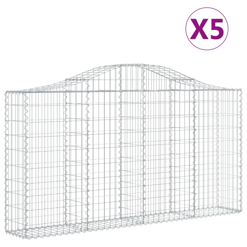 Vidaxl Schans kurve 5 st hvælvede 200x30x100 120 cm jern