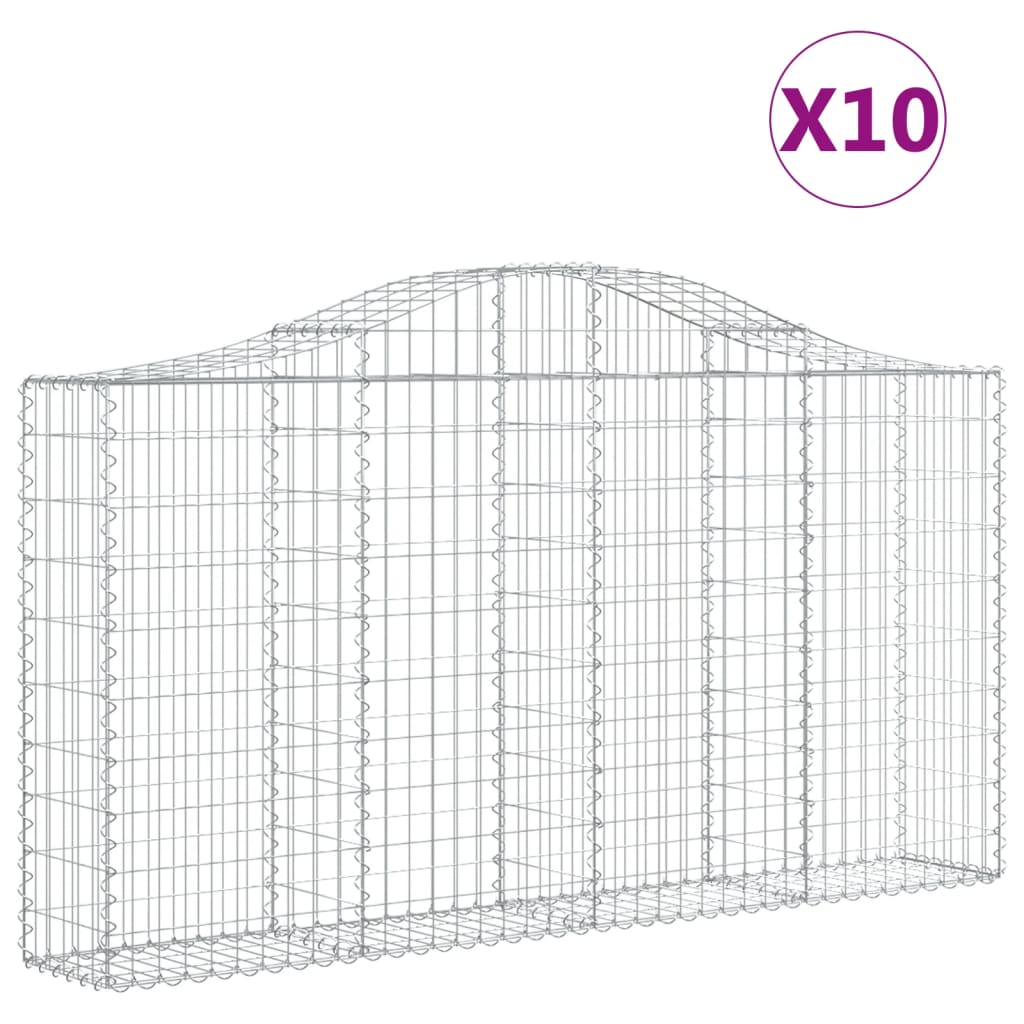 VidaXL Schans baskets 10 st vaulted 200x30x100 120 cm iron