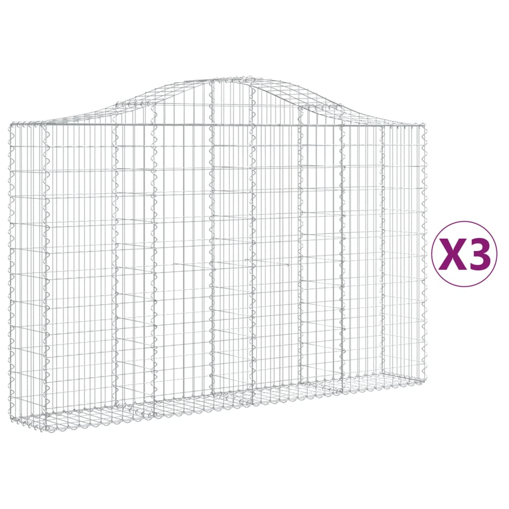 Vidaxl Schans baskets 3 ST vaulted 200x30x120 140 cm iron