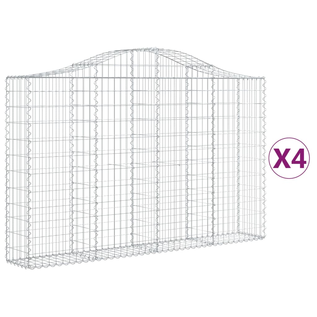 VidaXL Schans baskets 4 st vaulted 200x30x120 140 cm iron