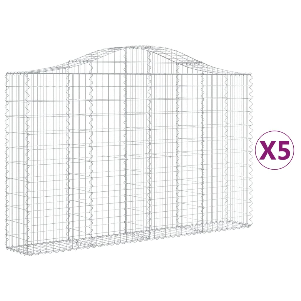 Cestas Vidaxl Schans 5 st 200x30x120 140 cm de hierro