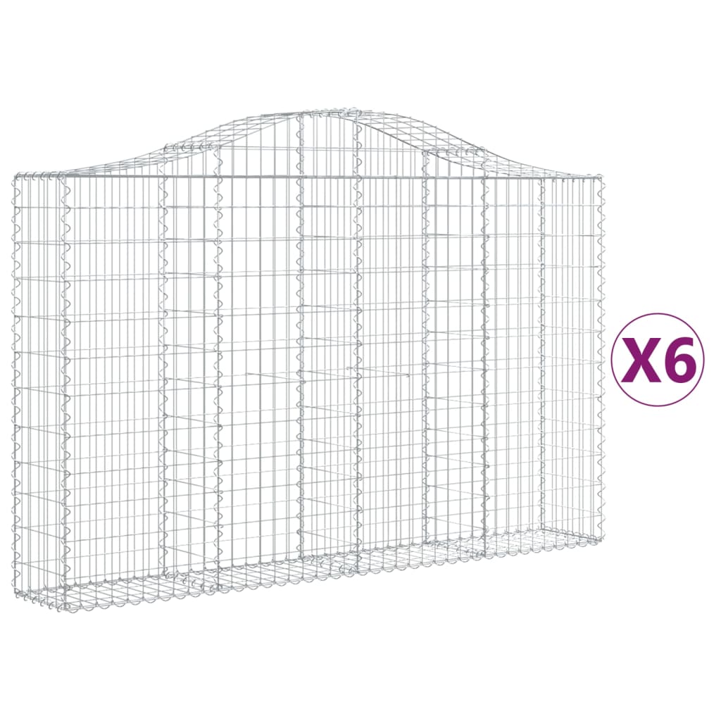 VidaXL Schans baskets 6 st vaulted 200x30x120 140 cm iron