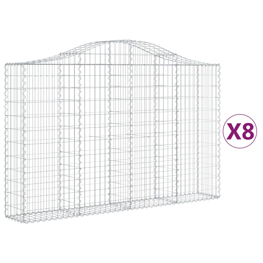 Vidaxl Schans kurver 8 St Vaulted 200x30x120 140 cm jern