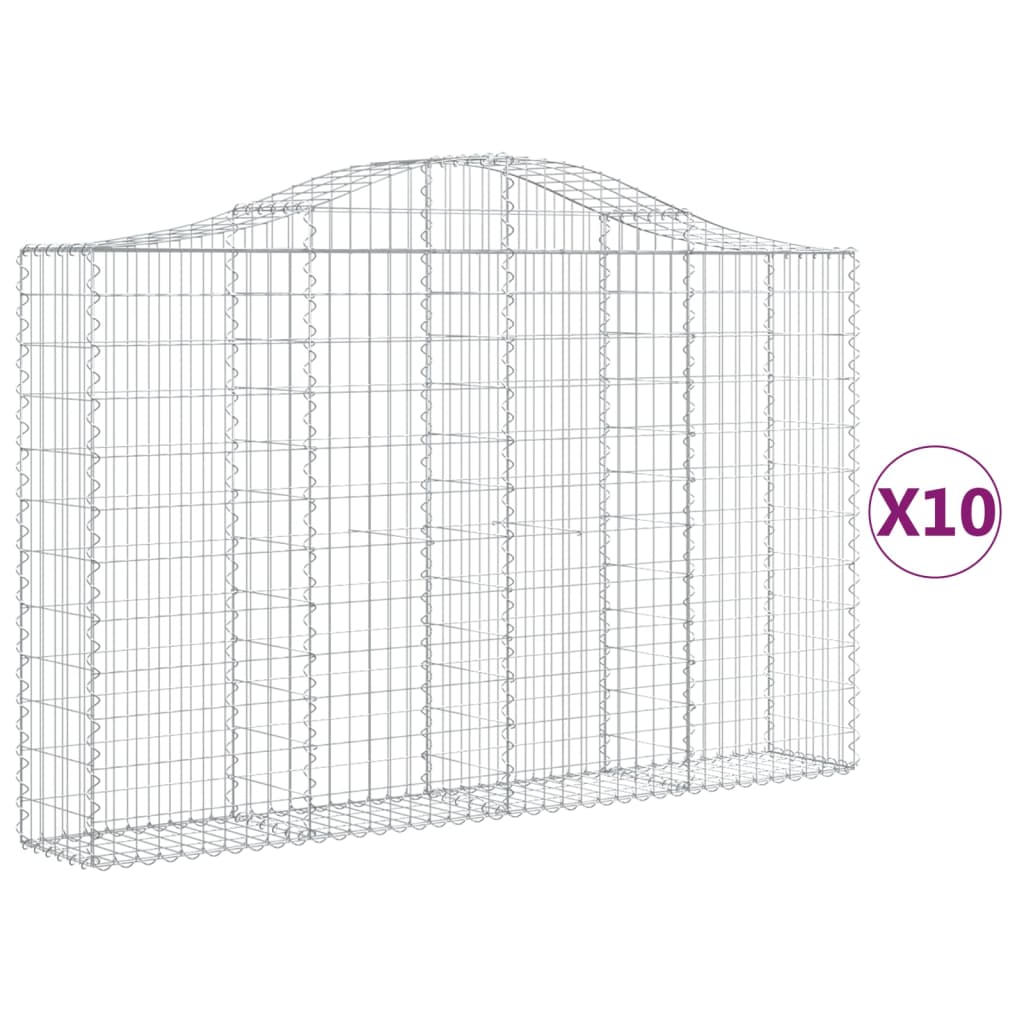 Vidaxl Schans baskets 10 st vaulted 200x30x120 140 cm iron