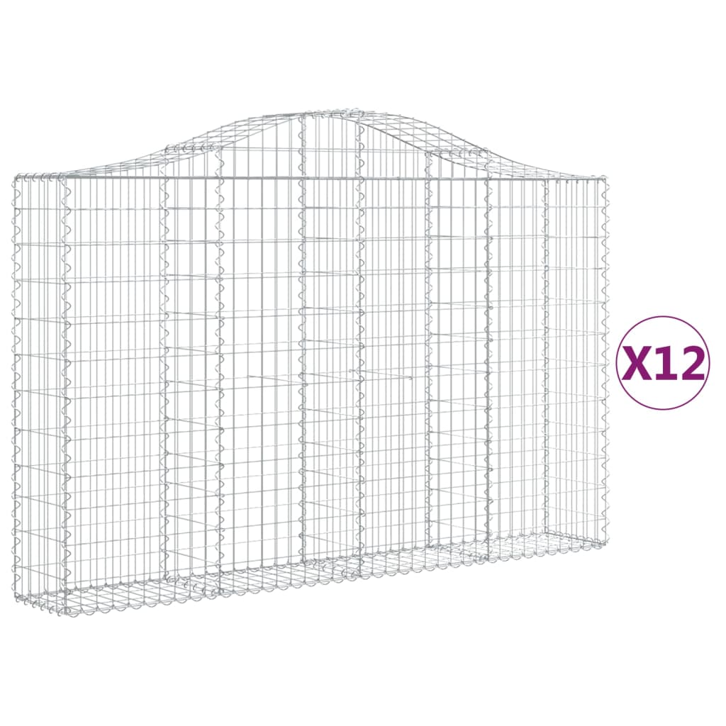 Vidaxl Schans baskets 12 st vaulted 200x30x120 140 cm iron