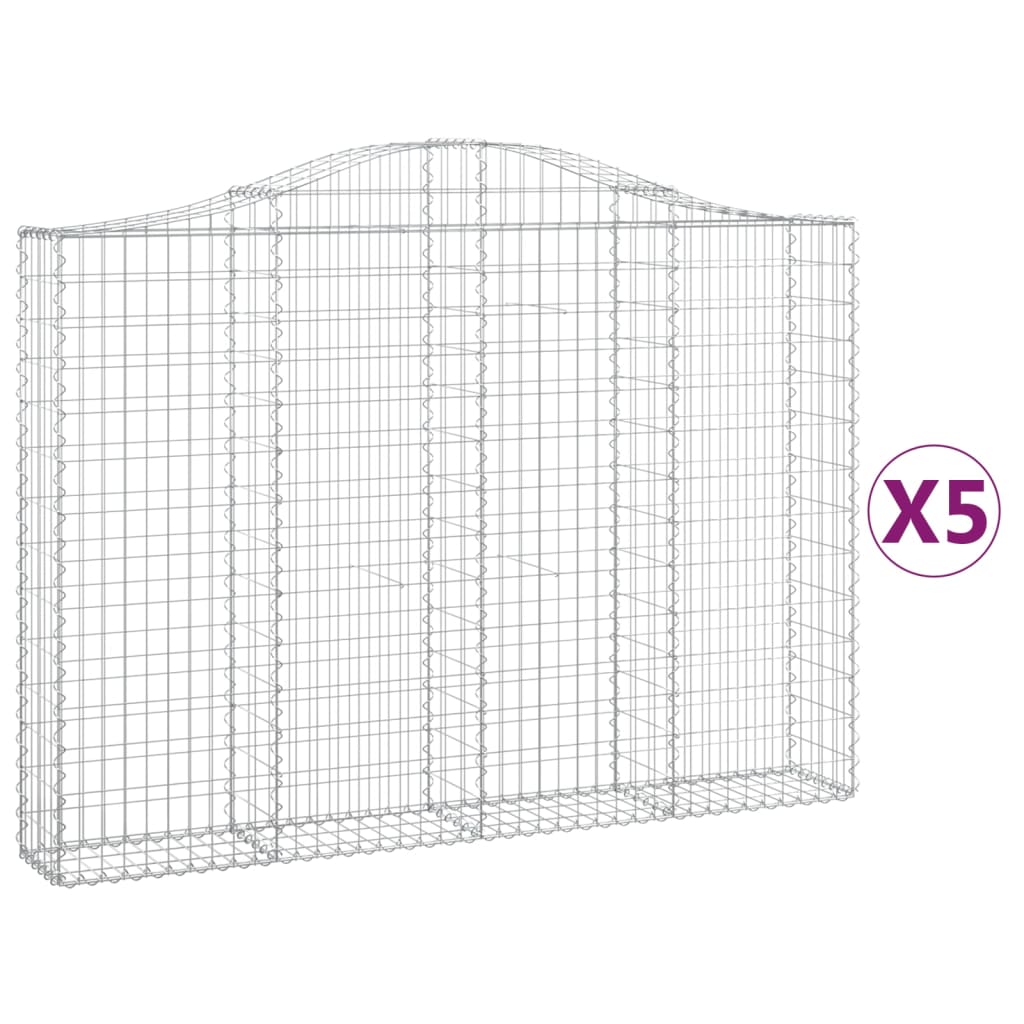 Vidaxl Schans Kosze 5 ST sklepione 200x30x140 160 cm żelazo