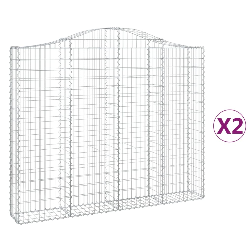 Vidaxl Schans Kosze 2 ST sklepione 200x30x160 180 cm żelazo