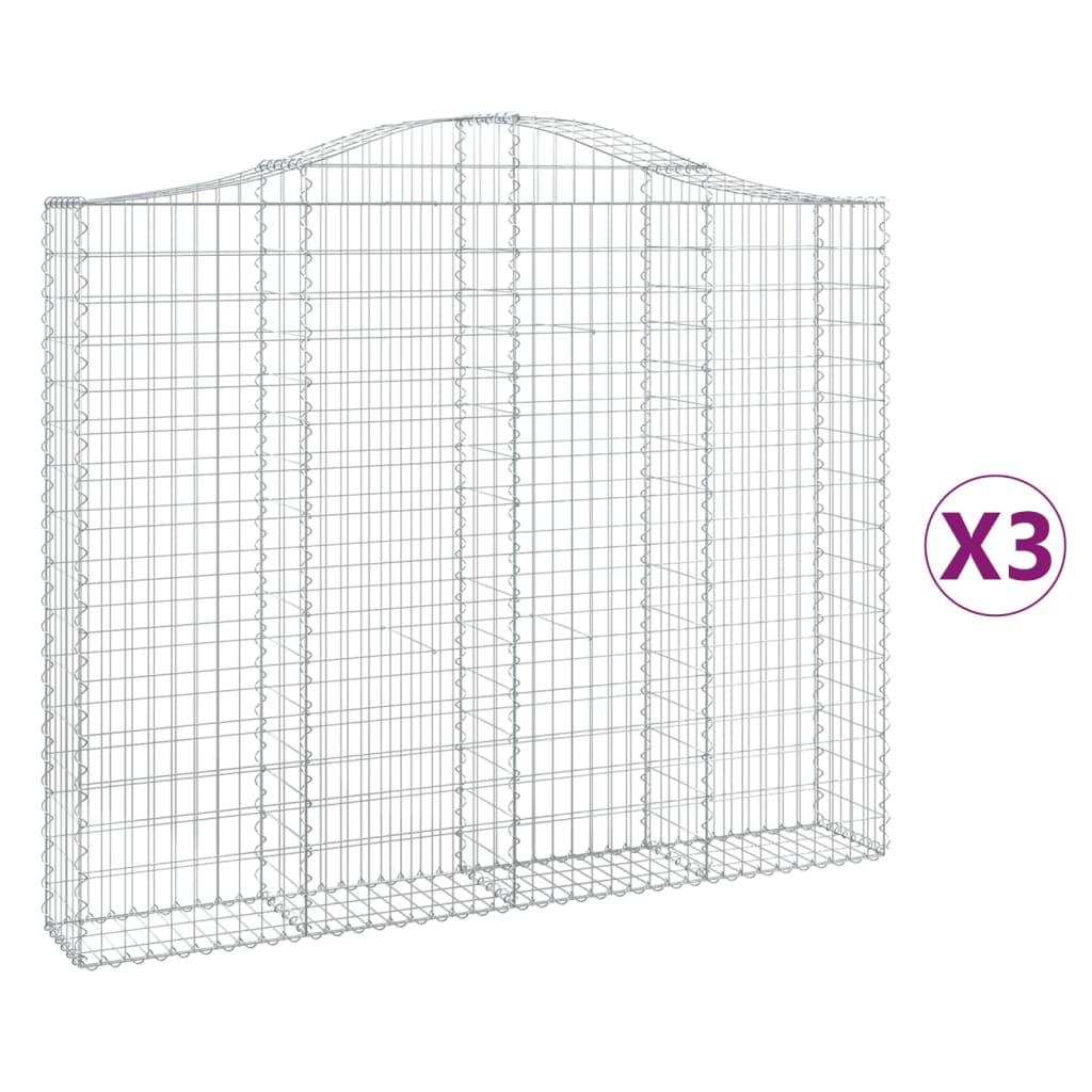 Vidaxl Schans kurver 3 st Vaulted 200x30x160 180 cm jern