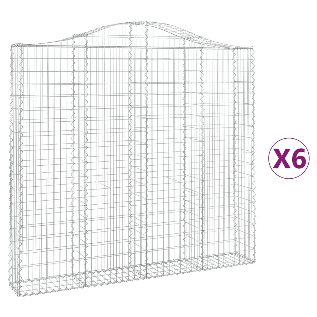 VidaXL Schans baskets 6 st vaulted 200x30x180 200 cm iron