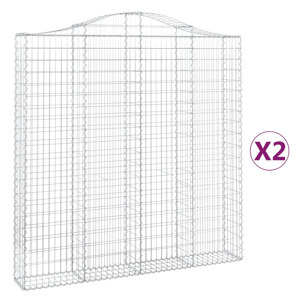 VidaXL Schans baskets 2 ST vaulted 200x30x200 220 cm iron