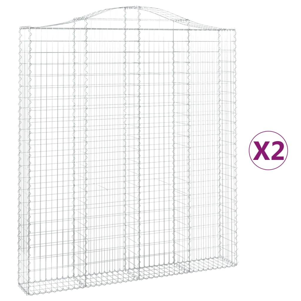 VidaXL Schans baskets 2 ST vaulted 200x30x220 240 cm iron