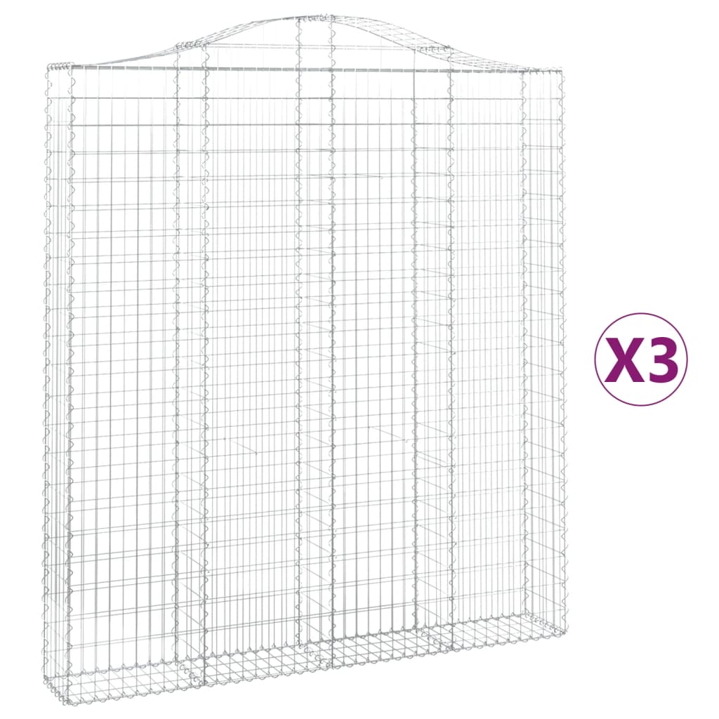 Vidaxl Schans Pankets 3 ST Voûté 200x30x220 240 cm fer