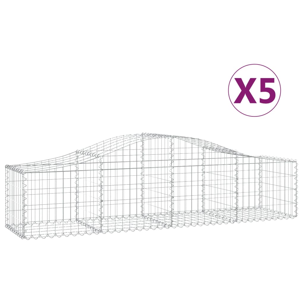 Cestas Vidaxl Schans 5 st 200x50x40 60 cm de hierro galvanizado