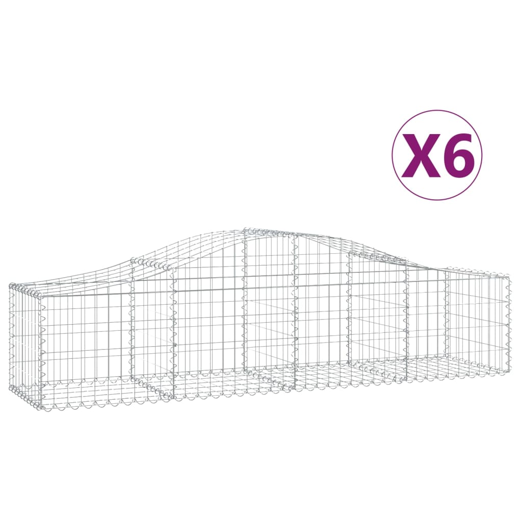 Vidaxl Schans kurver 6 st Vaulted 200x50x40 60 cm -Gegalvanisert jern