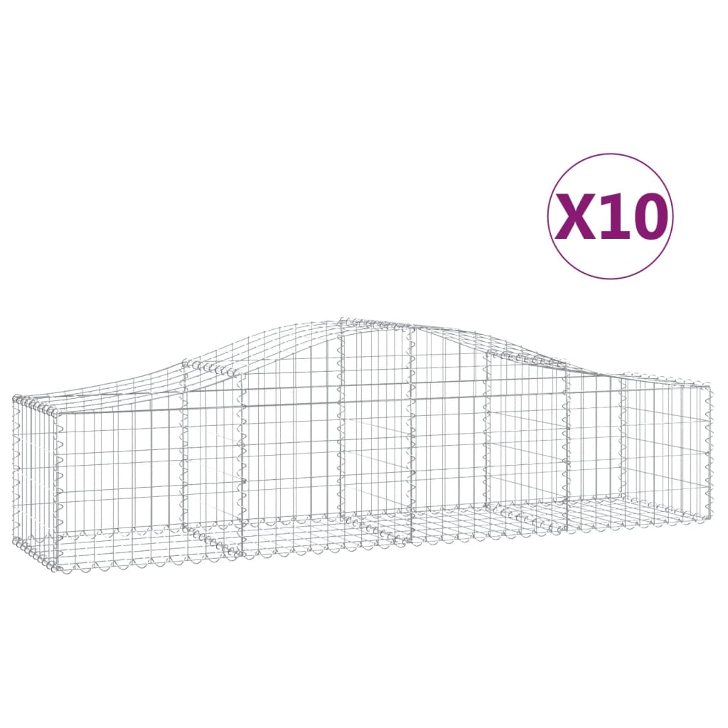 Vidaxl Schans kurve 10 st hvælvede 200x50x40 60 cm galvaniseret jern