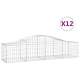 VidaXL Schans baskets 12 st vaulted 200x50x40 60 cm galvanized iron