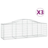 Cestas Vidaxl Schans 3 st 200x50x60 80 cm de hierro galvanizado