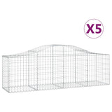 Vidaxl Schans kurve 5 st hvælvede 200x50x60 80 cm galvaniseret jern