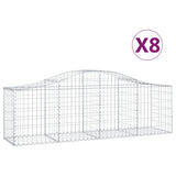 VidaXL Schans baskets 8 st vaulted 200x50x60 80 cm galvanized iron