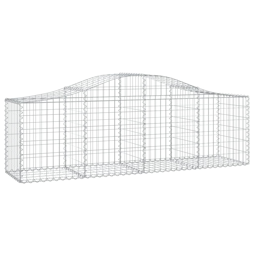 VidaXL Schans baskets 8 st vaulted 200x50x60 80 cm galvanized iron