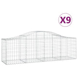 Vidaxl Schans kurver 9 St Vaulted 200x50x60 80 cm galvanisert jern