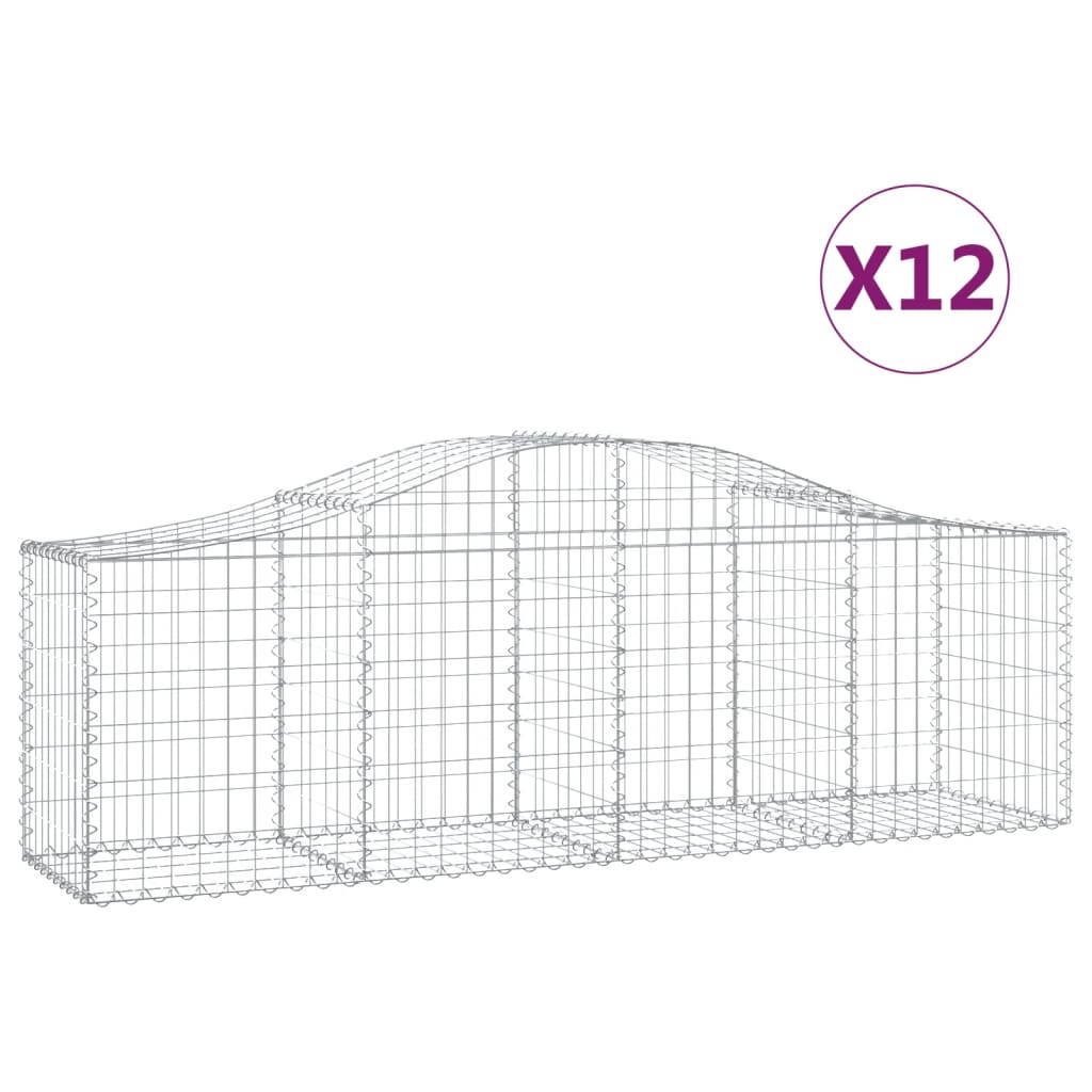 Vidaxl Schans Kosze 12 ST sklepione 200x50x60 80 cm ocynkowane żelazo