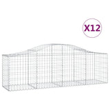 Vidaxl Schans kurver 12 st Vaulted 200x50x60 80 cm galvanisert jern