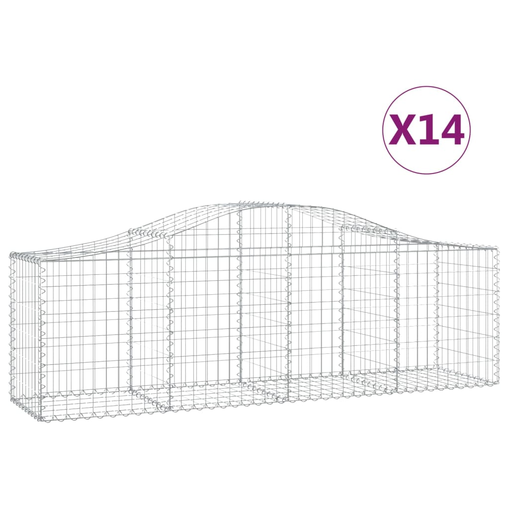 Vidaxl Schans kurver 14 St Vaulted 200x50x60 80 cm galvanisert jern