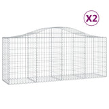 Vidaxl Schans Pankets 2 ST Voûté 200x50x80 100 cm Fer galvanisé