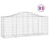 Vidaxl Schans kurver 3 st Vaulted 200x50x80 100 cm galvanisert jern