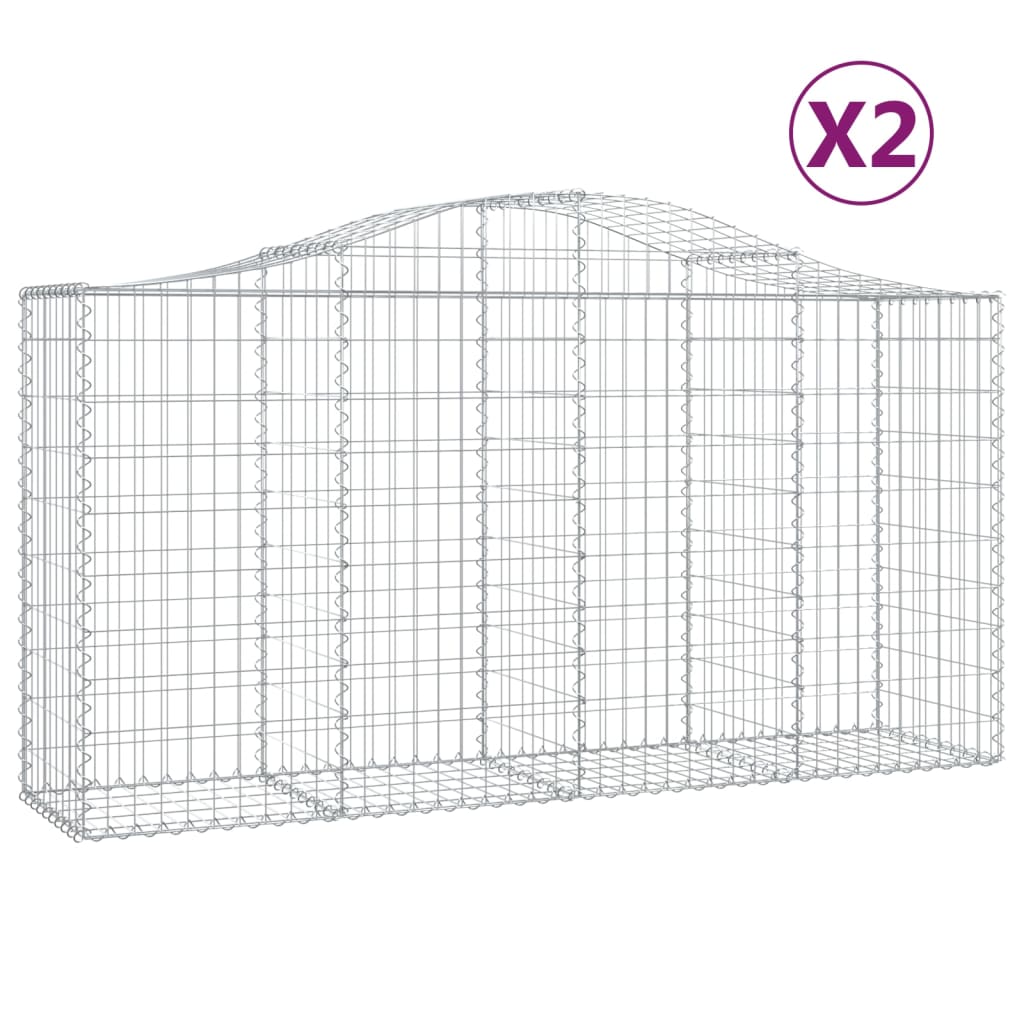 VidaXL Schans baskets 2 ST vaulted 200x50x100 120 cm iron