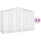 VidaXL Schans baskets 3 ST vaulted 200x50x120 140 cm iron