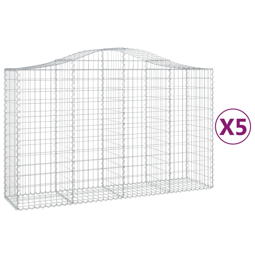 Vidaxl Schans Kosze 5 ST sklepione 200x50x120 140 cm żelazo