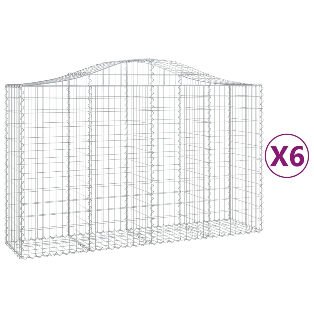 Vidaxl Schans kurver 6 St Vaulted 200x50x120 140 cm jern