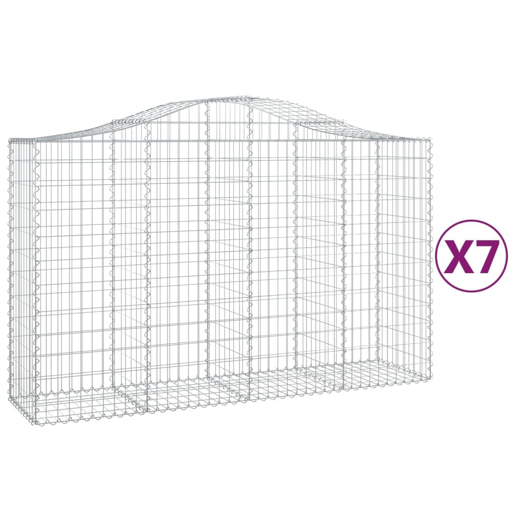 Vidaxl Schans kurver 7 St Vaulted 200x50x120 140 cm jern