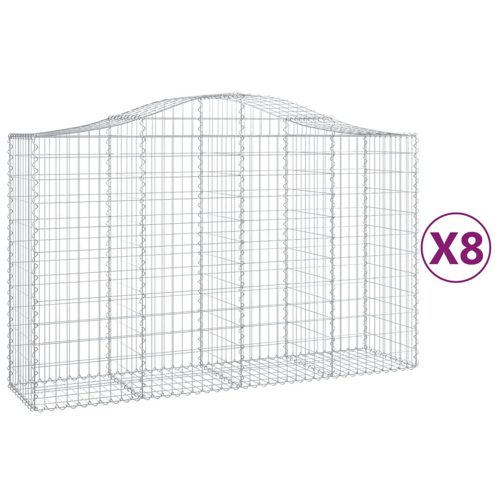 VidaXL Schans baskets 8 st vaulted 200x50x120 140 cm iron