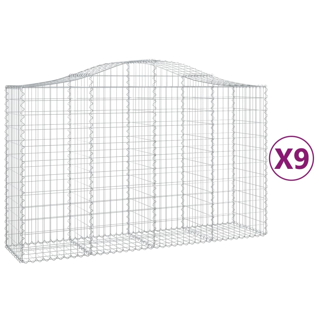 Cestas Vidaxl Schans 9 st 200x50x120 140 cm de hierro