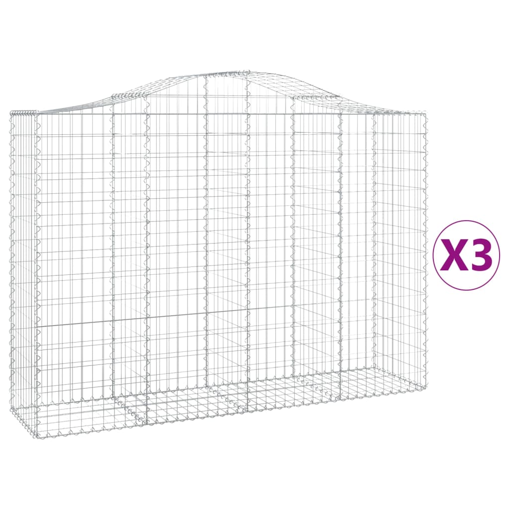 VidaXL Schans baskets 3 ST vaulted 200x50x140 160 cm iron