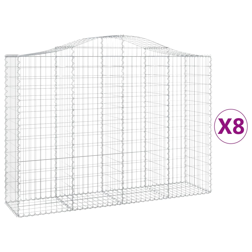 Vidaxl Schans kurver 8 st Vaulted 200x50x140 160 cm jern