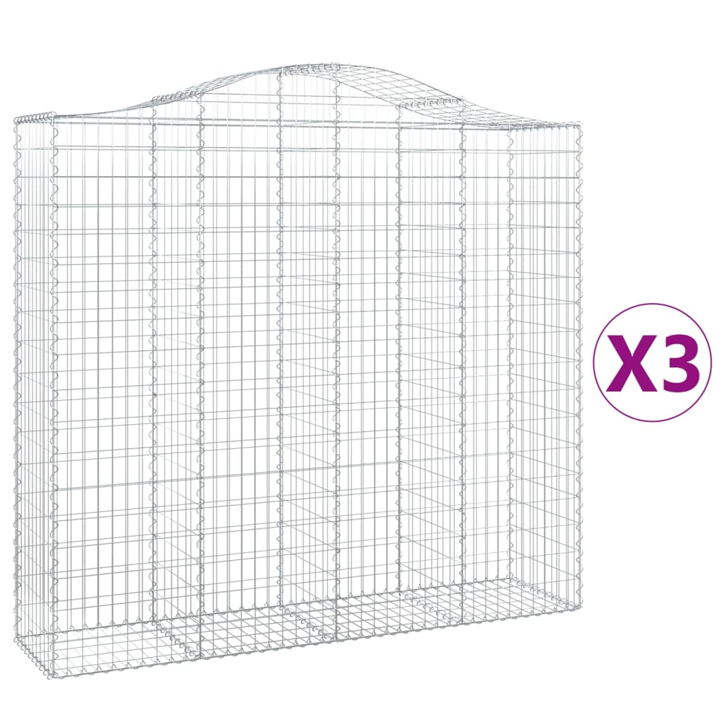 VidaXL Schans baskets 3 ST vaulted 200x50x180 200 cm iron