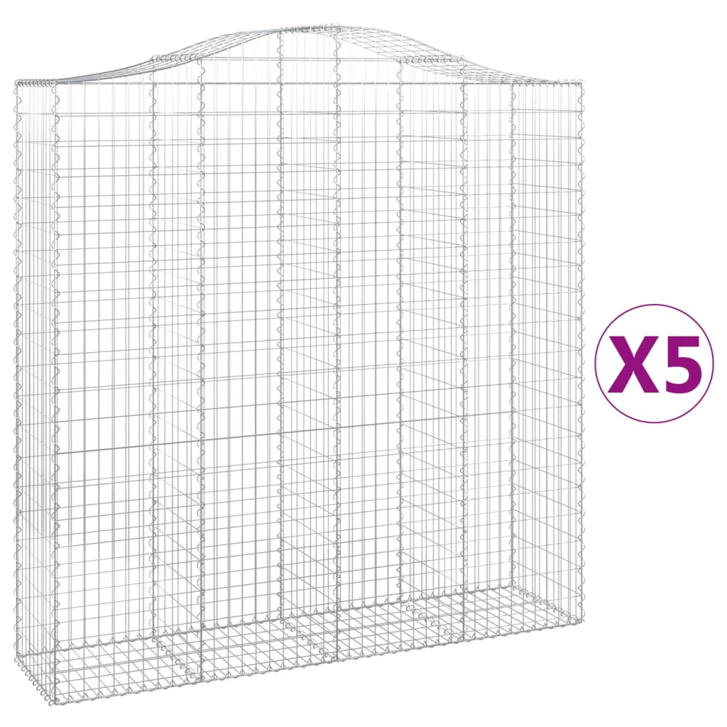 VidaXL Schans baskets 5 st vaulted 200x50x200 220 cm iron