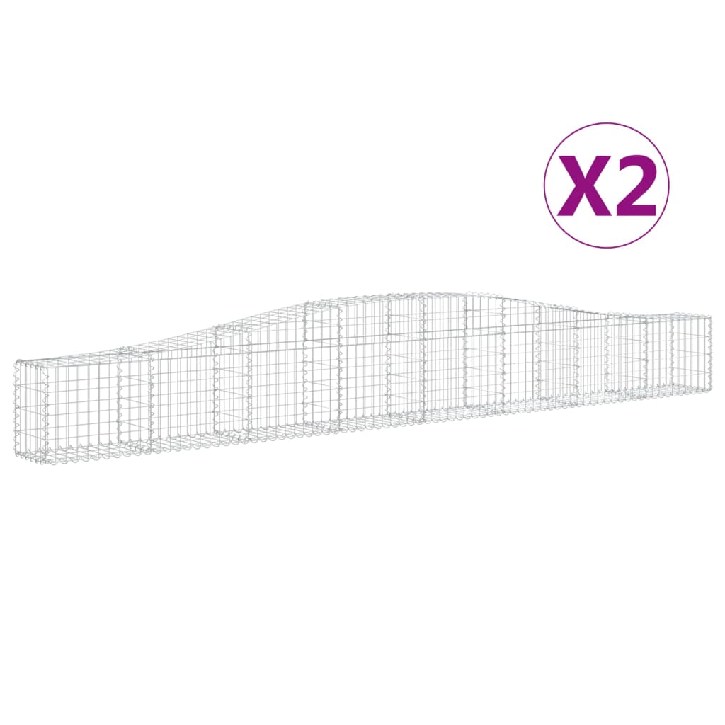 Vidaxl Schans Pankets 2 ST Voûté 400x30x40 60 cm fer