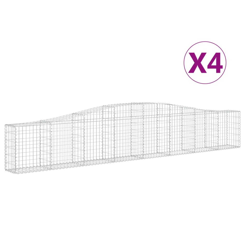 Vidaxl Schans kurver 4 St Vaulted 400x30x60 80 cm jern