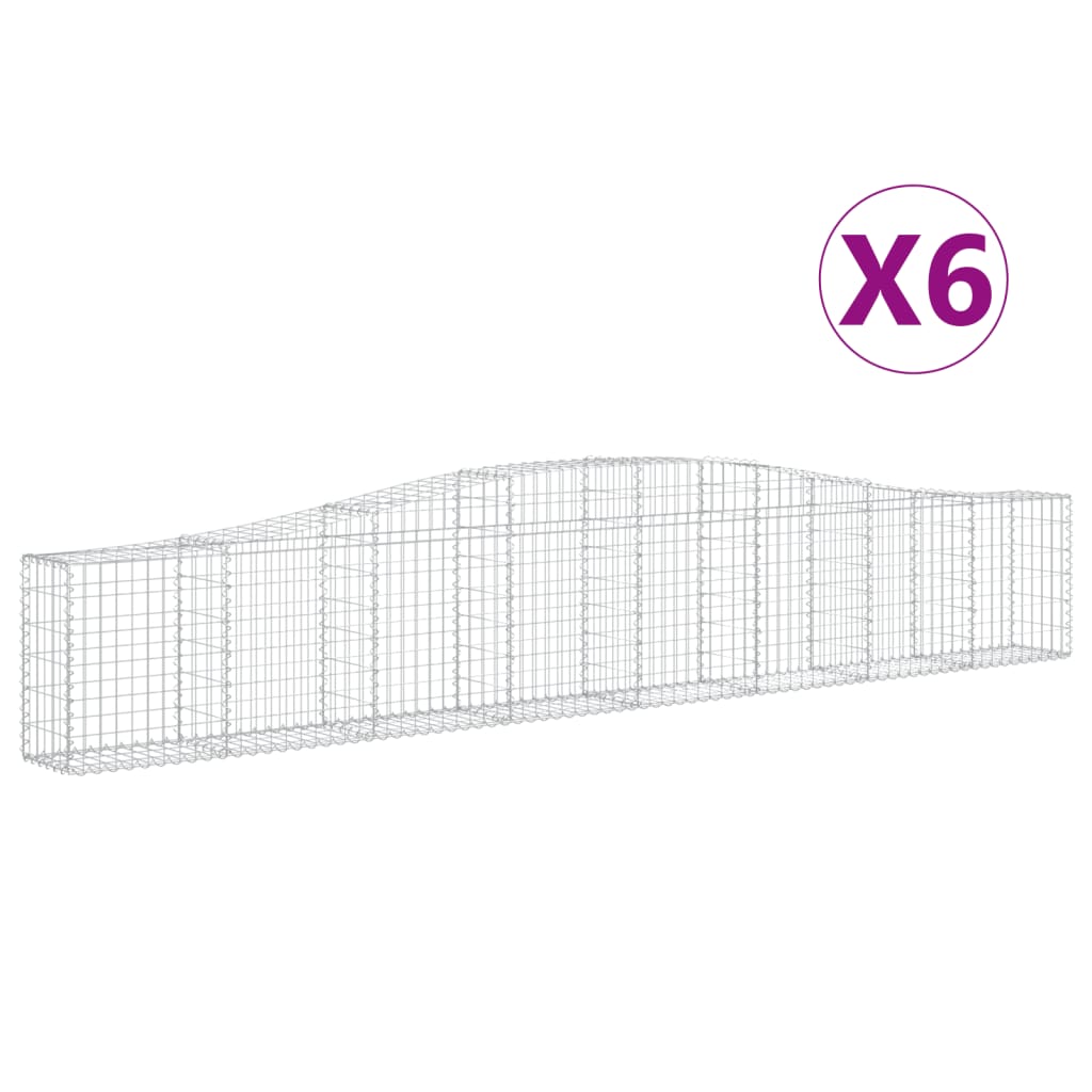 Cestas Vidaxl Schans 6 st 400x30x60 80 cm de hierro