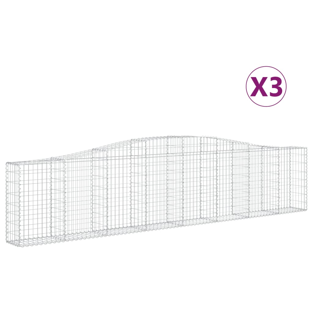 Vidaxl Schans košare 3 St obokano 400x30x80 100 cm železo