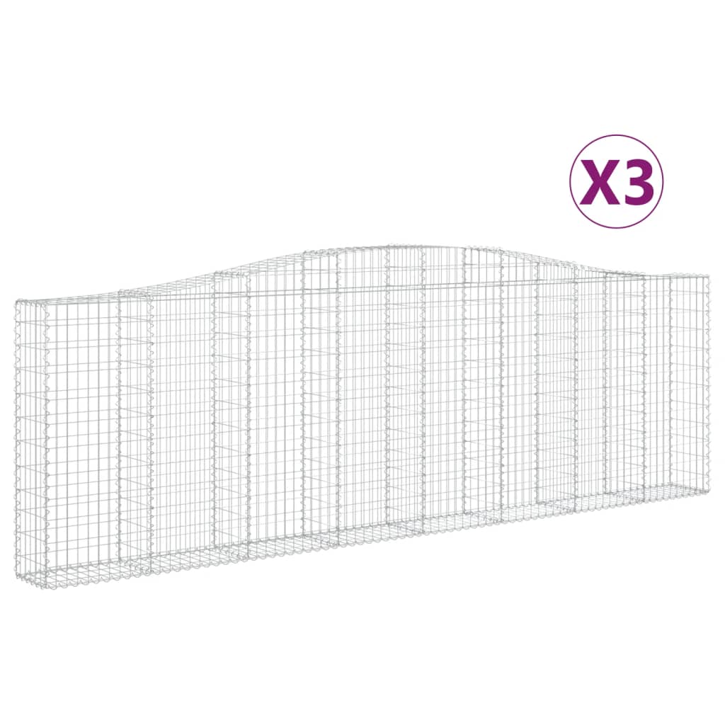 Vidaxl Schans baskets 3 ST vaulted 400x30x120 140 cm iron