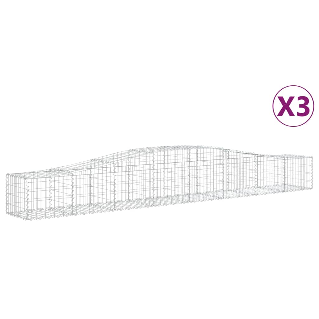 Cestas Vidaxl Schans 3 st 400x50x40 60 cm de hierro